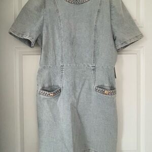 FATE: Stylish Lightwash Denim Women’s Dress with Pockets